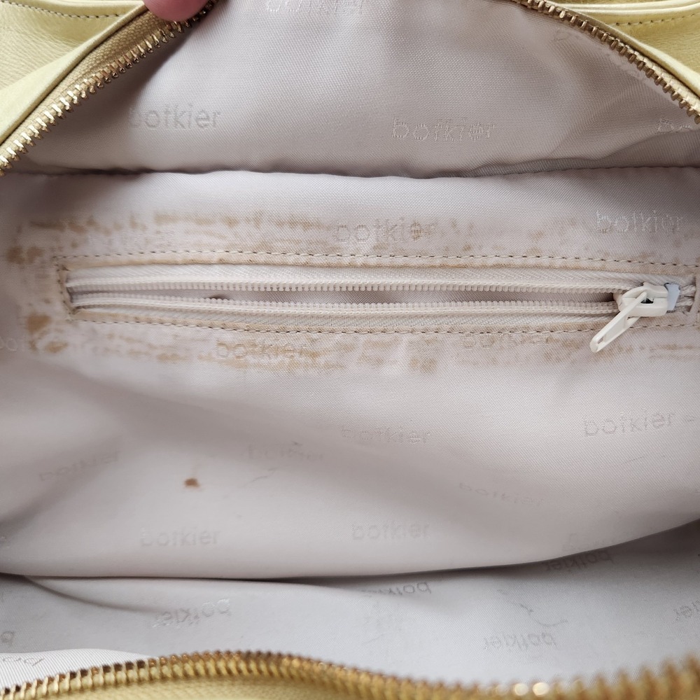 Botkier Convertible‎ Leather Tote Handbag Champagne Gold Double Zip Studded - Picture 14 of 16